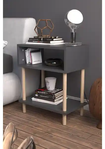 Peka 2 Raflı Modern Komodin Yatak Odası ve Oturma Alanları İçin Şık ve Dayanıklı Tasarım