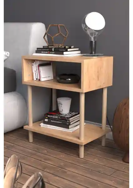 Peka 2 Raflı Modern Komodin Yatak Odası ve Yan Sehpa Tasarımında Yenilikçi Çözüm