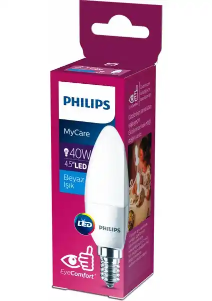 Philips LED 40W MUM Ampul Beyaz Işık E14 İnce Duy Modern Aydınlatma Çözümü