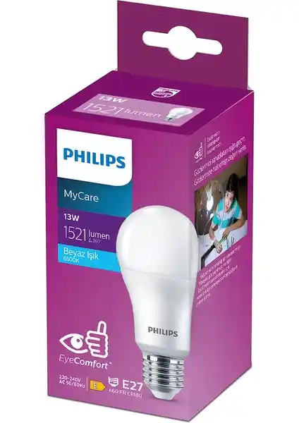 Philips LED Bulb 13-100W E27 6500K İç Mekan Aydınlatma Çözümü Günlük Kullanım İçin