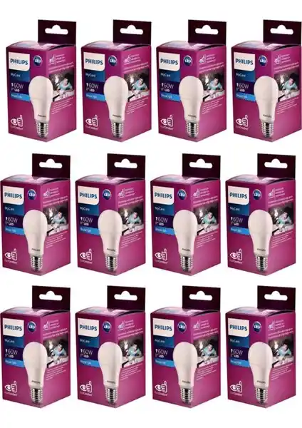 Philips Mycare LED 8W Ampul E27 Duy Güçlü Aydınlatma ve Enerji Tasarrufu