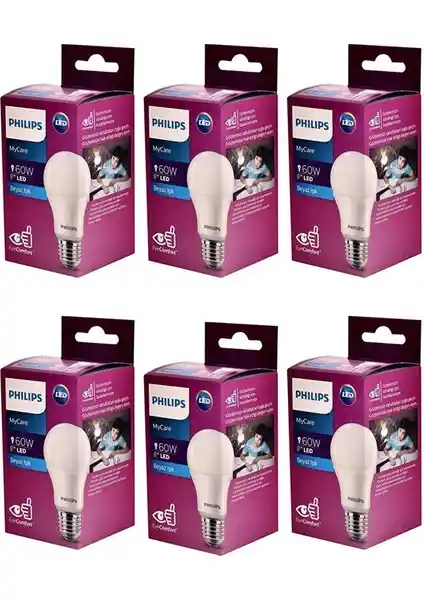 Philips Mycare LED 8W E27 Gün Işığı Renkli Ampul Uygun Fiyatlı Aydınlatma Çözümü