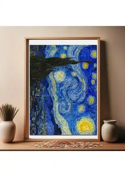 Pinecone Van Gogh Yıldızlı Gece Ahşap Puzzle Sanat ve Zeka Buluşması