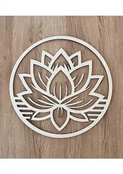 Pinevi Lotus Temalı Minimalist Ahşap Tablo ile Modern ve Zarif Dekorasyon