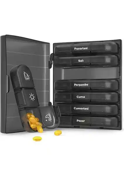 Polham 7 Günlük 21 Gözlü Haftalık İlaç Saklama Kutusu Sağlam ve Güvenli Tasarım