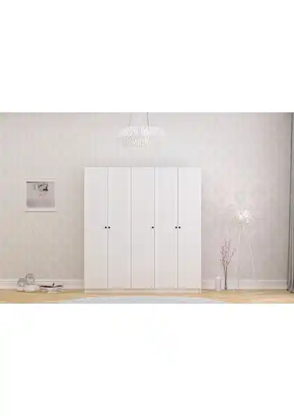 Rabi Mobilya Diva Country 5 Kapaklı Gardırop: Şık ve Dayanıklı Modern Depolama Çözümü