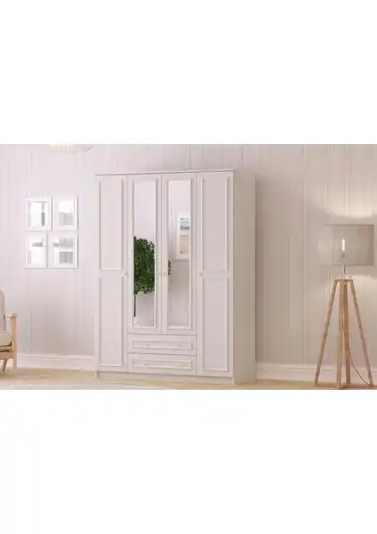 Rabi Mobilya Lina Country 4 Kapak 2 Çekmeceli Aynalı Gardrop Detaylı İnceleme ve Özellikleri