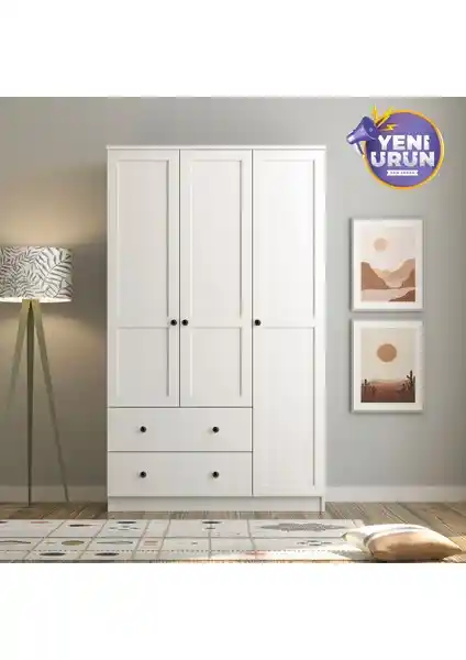 Rabi Mobilya Side 3 Kapak 2 Çekmece Gardırop Modern ve Şık Tasarım İle Kullanışlılık Sunar