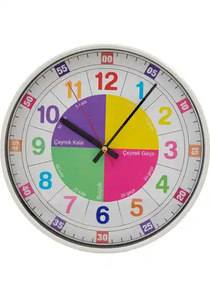 Regal Öğretici Çocuk Odası Saati 30 cm ile Zaman Kavramını Eğlenceli Öğrenin