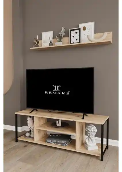 Remaks Jolie 120 cm Metal TV Sehpası Modern ve Dayanıklı Oturma Odası Mobilyası