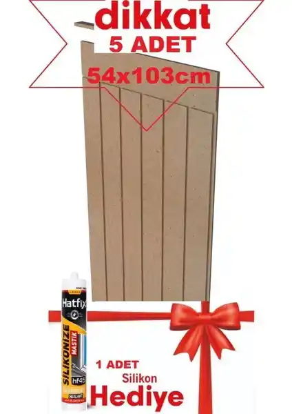 Renkli Duvarlar 5 Adet 54x103 cm Dekoratif Duvar Paneli ile Modern İç Mekân Dekorasyonu