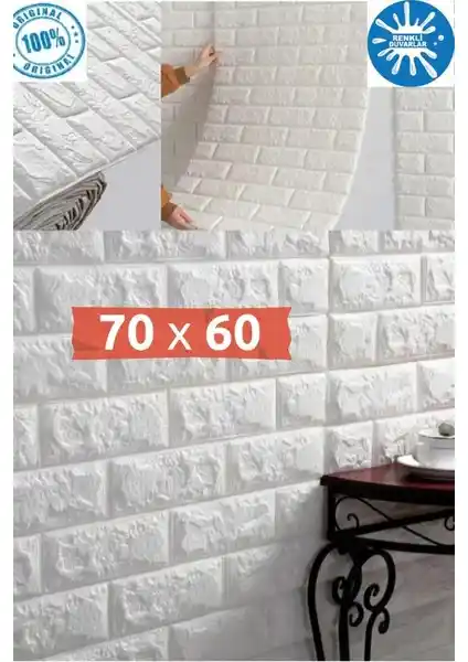 Renkli Duvarlar 70x60CM Kendinden Yapışkanlı 3D Duvar Kaplama Paneli Modern İç Mekan Dekoru