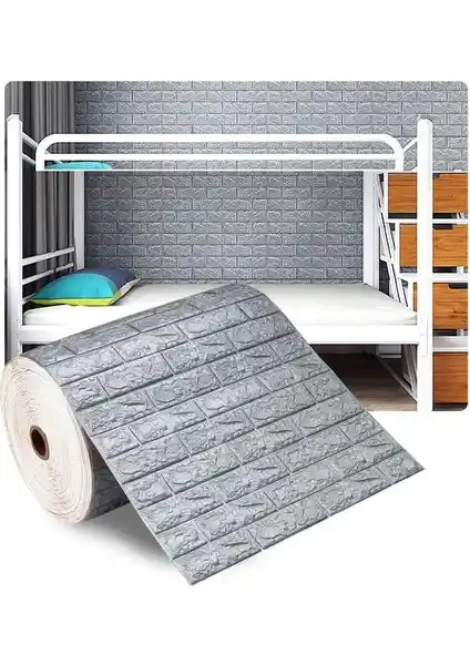 Renkli Duvarlar NW02-70X500CM Kendinden Yapışkanlı Tuğla Desenli Modern Duvar Kaplaması