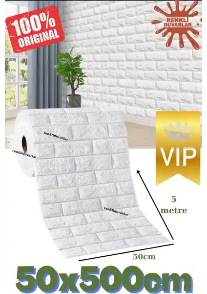 Renkli Duvarlar Paneli 50cm x 500cm Kendinden Yapışkanlı Modern Duvar Dekorasyonu