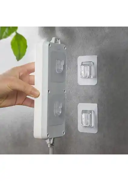 Rennway Geçmeli Eşya Sabitleme Klipsleri Şeffaf 4 Lü Set Dekorasyon ve Düzen İçin Uygun