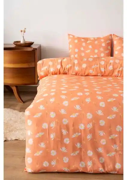 Riva İstanbul Turuncu Papatya Çift Kişilik Nevresim Takımı - Estetik ve Konfor Bir Arada