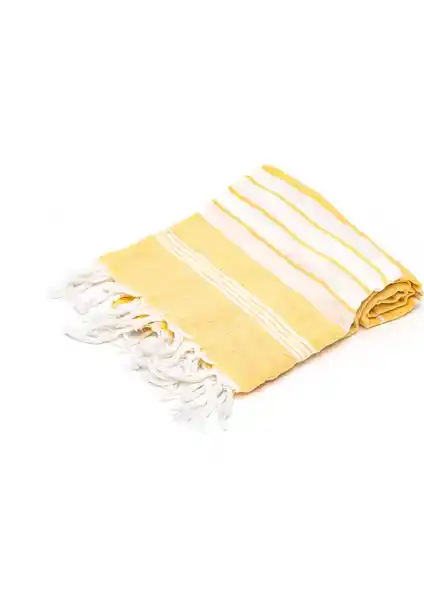 Rosa Bianca Sarı Beyaz Şeritli Yıkanmış Pamuk Peştemal: Şıklık ve Fonksiyonellik Bir Arada