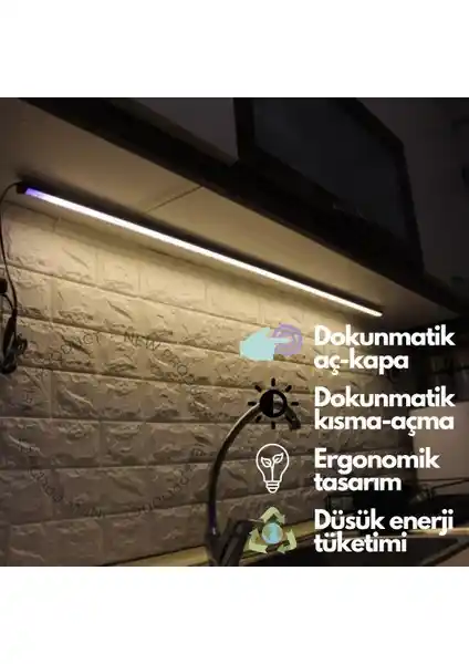 RulTech Dokunmatik LED Işık 120CM Gün Işığı Tak Çalıştır Modern Ev Aydınlatma