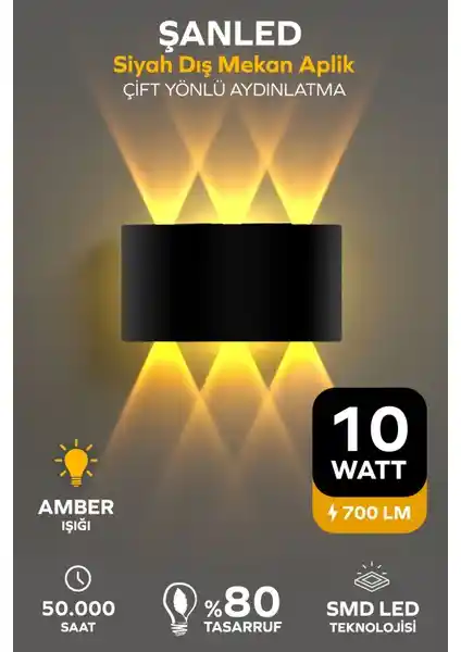 ŞANLED Dekoratif 10W Çift Yönlü LED Duvar Aplik: Modern ve Dayanıklı İç Dış Mekan Aydınlatması