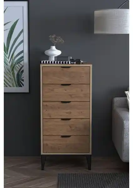 Sarmobi Arden 5 Çekmeceli Şifonyer ve Çamaşırlık Modern ve Dayanıklı Tasarım