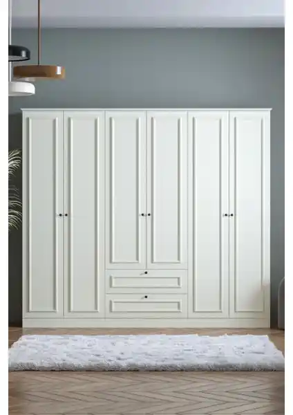 Sarmobi Mira 6 Kapaklı ve 2 Çekmeceli Dolap Modern Tasarım ve Dayanıklılık