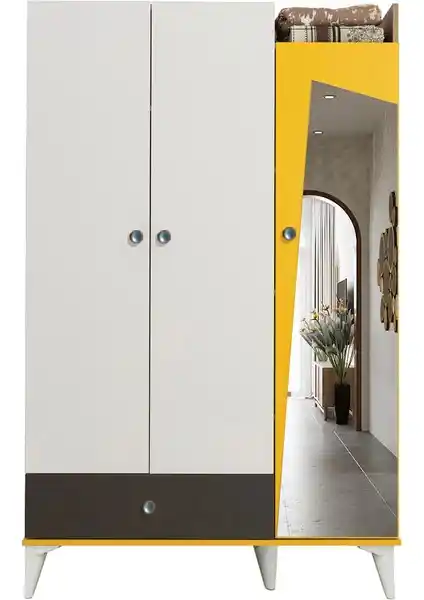 Setay Giallo 3 Kapaklı Aynalı Dolap Modern ve Dayanıklı Depolama Çözümü
