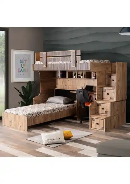 Setay Natural Ranza Karyola ve Çalışma Masası: Modern ve Çok Fonksiyonlu Mobilya Seti