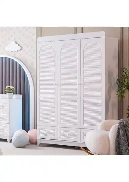 Setay Perla Beyaz Gardırop: Modern ve Dayanıklı Çekmeceli Depolama Ünitesi