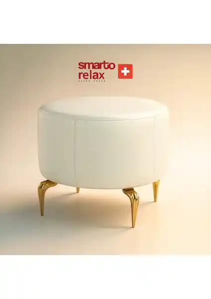Smarto Relax Suni Deri Modern Puf: Şık ve Çok Yönlü Oturma Çözümü