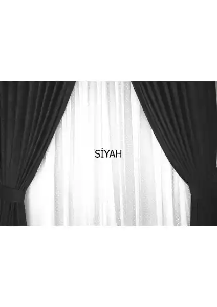 Taç Blackout Fon Perde Siyah Ekstraforlu Düz Dikiş Işık Engelleyen Modern Tasarım