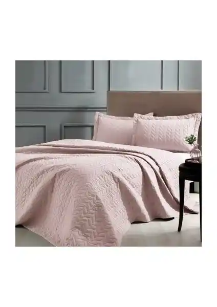 Taç Glory Çift Kişilik Pudra Yatak Örtüsü Seti Estetik ve Dayanıklı Tasarım