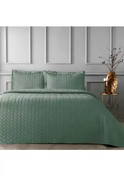 Taç Glory Çift Kişilik Yeşil Yatak Örtüsü - Dayanıklı ve Estetik Tasarım
