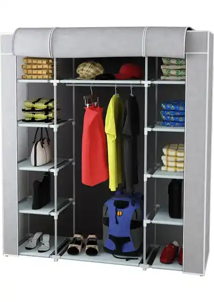 Teknor Çift Yandan Raflı Bez Dolap Gri: Modern ve Pratik Depolama Çözümü