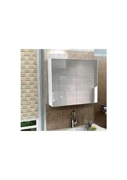 Thevida Aynalı Banyo Dolabı 60x60 cm, Şık ve Dayanıklı Tasarım, Kolay Kurulum