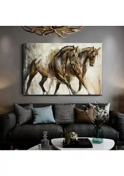 TosbArt Harikabirev Soyut At Tablosu: Modern Dekorasyon ve Sanatın Şık Buluşması