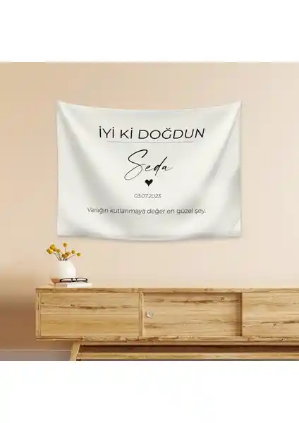 Vagonik Kişiye Özel Doğum Günü Duvar Örtüsü Estetik ve Dayanıklı Dekorasyon Ürünü