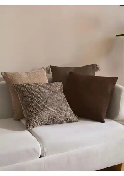 Vanilla Home Mocha Harmoni 4'lü Kırlent Kılıf Seti Ev Dekorasyonunda Şıklık ve Konforun Buluşması