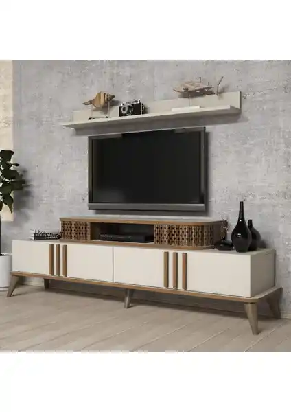 Variant Eylül TV Ünitesi Krem Renk Modern ve Fonksiyonel Tasarım Detaylarıyla