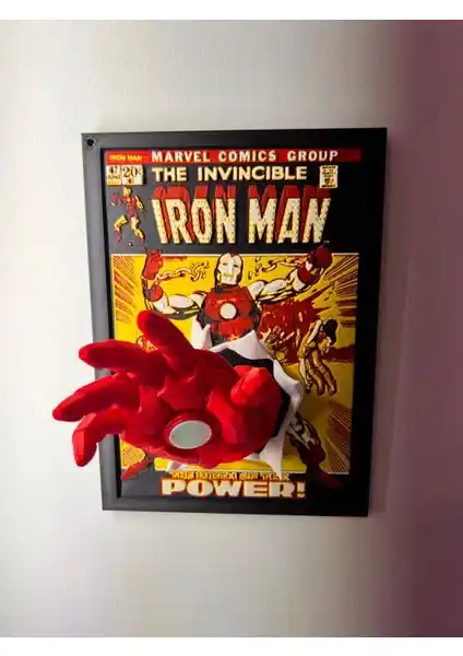 Veiart Hueforge Iron Man 3D Duvar Dekoru Marvel Temalı Modern Sanat Parçası