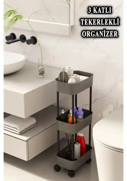 Vigentino Lizbon Çok Amaçlı 3 Katlı Evye Altı Düzenleyici Mutfağa ve Banyoya Uygun