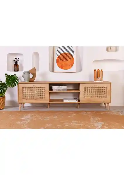 Vow Home Living Calvin Hazeran 2 Kapaklı TV Ünitesi Modern ve Dayanıklı Tasarım