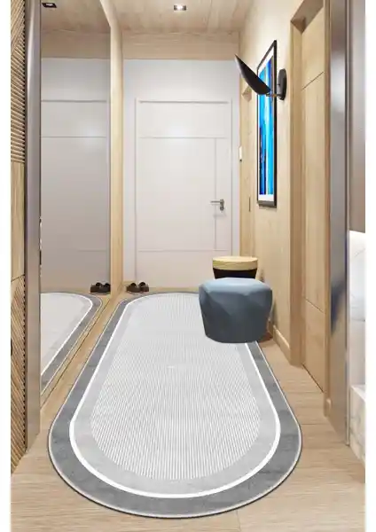 West Home Yıkanabilir Kaymaz Tabanlı Gri Oval Salon Halısı Özellikleri ve Kullanım Avantajları