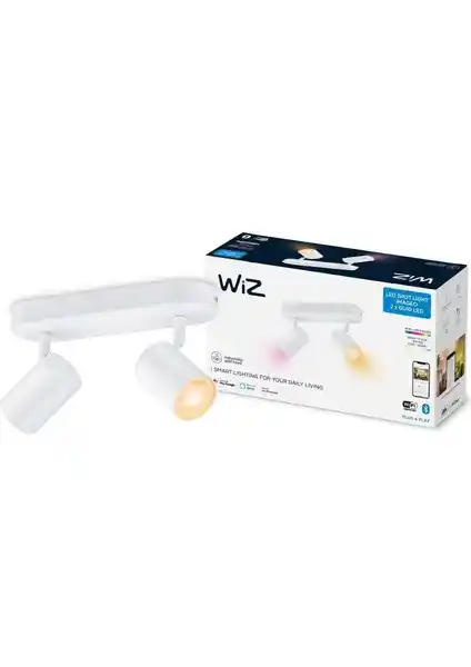 Wiz Imageo 2'li Akıllı Spot Tavan Lambası Beyaz ve Renkli Işık Seçenekleriyle