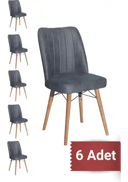 Yafes Kare Gold 6'lı Modern ve Dayanıklı Mutfak Sandalyesi Seti