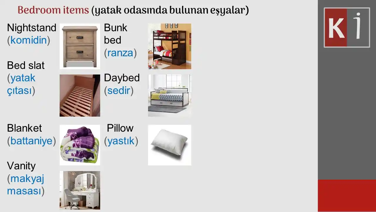 Yatak ve Yatak Odası Dekorasyonu İçin İngilizce Terimler ve Stil Önerileri