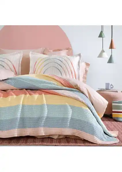 Yataş Elrod Tek Kişilik Pembe Yatak Örtüsü Seti Modern ve Estetik Tasarım