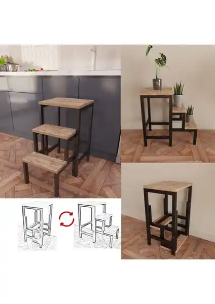 Yüceer Home 3 Basamaklı Katlanabilir Merdiven: Çok Amaçlı ve Dayanıklı Tasarım