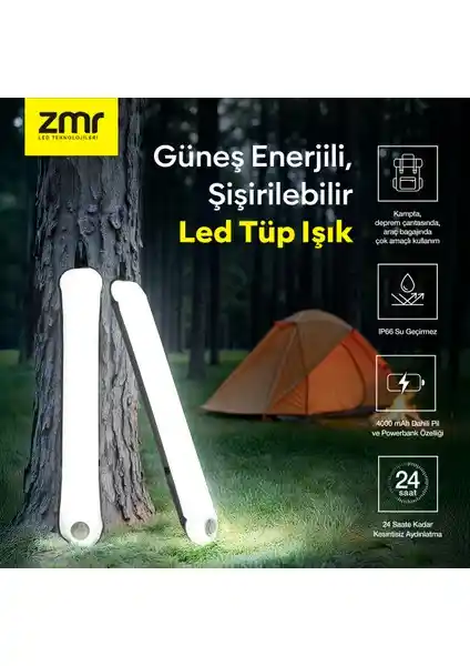 ZMR Light Tube Güneş Enerjili Şişirilebilir LED Işık Çok Yönlü Dış Mekan Aydınlatma Çözümü