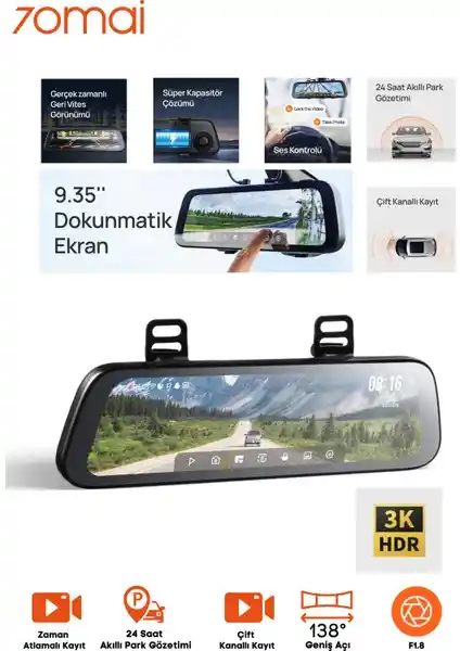 70MAI Rearview Dash Cam S500 Set 2024 Güvenlik ve Teknoloji Entegrasyonu