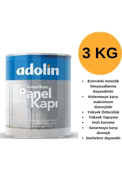 Adolin Panel Kapı Boyası 3 kg Beyaz Yüksek Performanslı ve Dayanıklı İç Mekan Boyası